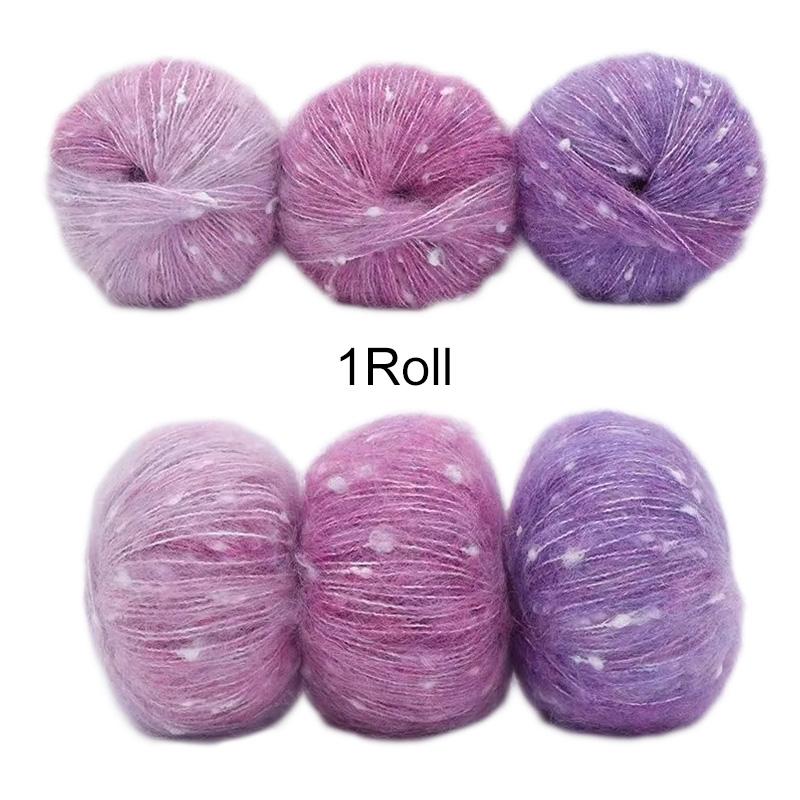 50 g/Rolle Mohair-Strickgarn für Pullover, flauschiges Garn, weiches DIY-Polyester-Schal-Wollgarn, Farbverlauf