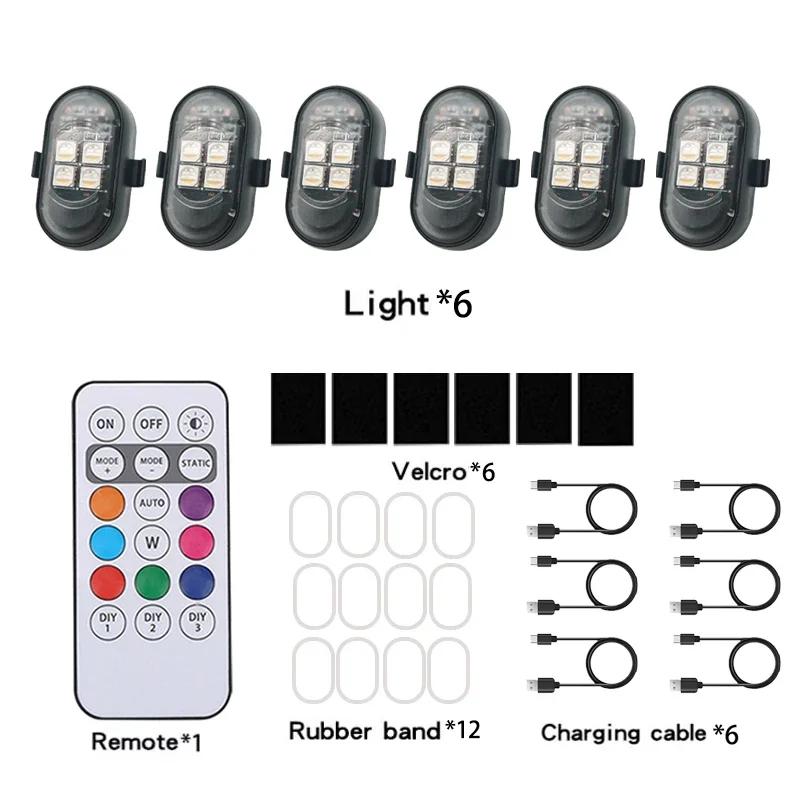 RGB Kabellose LED Fernbedienung Stroboskop Lichter Auto Dekoration Atmosphärenlicht Warnlichter RGB LED Flugzeug Stroboskop Lichter Auto Motorrad LED Lichter