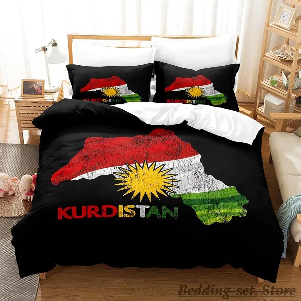 Kurdistan Flagge Bettwäsche Set Einzel Twin Voll Königin King Size Bett Set Erwachsene Kind Schlafzimmer Duvetcover Sets parure de lit Bett AU Queen 210x210cm
