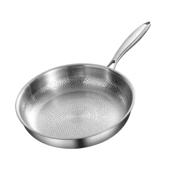 Titan-Pfanne mit Deckel Kratzfeste Pfanne Antihaft Gehämmertes Kochgeschirr für Gas Elektro Induktionsherde Gesundes Kochen B