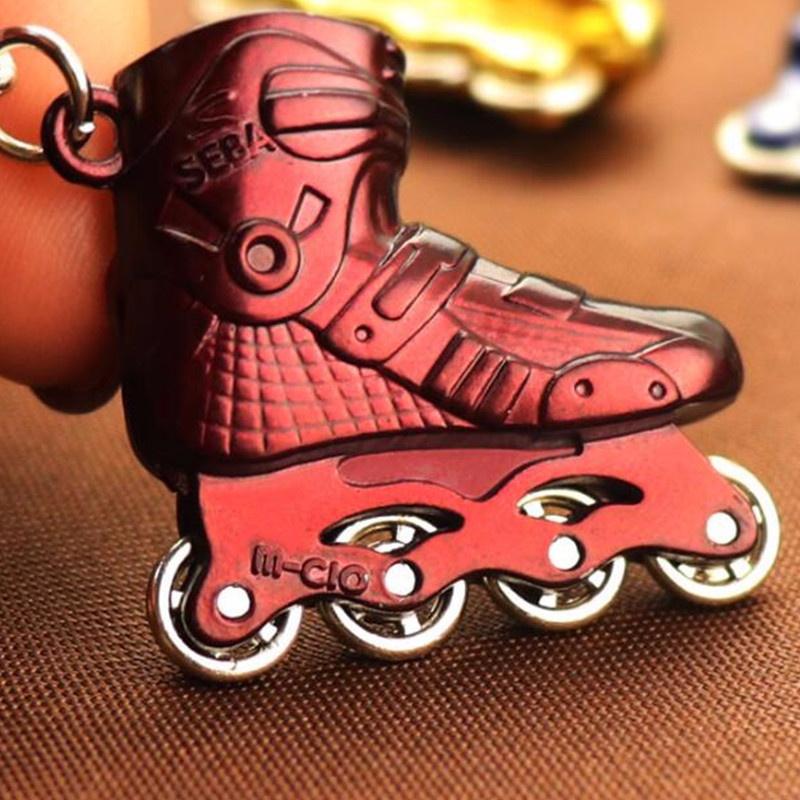 Mini-Skating-Schuhe, Rollschuhe, Schuhe, Schlüsselanhänger, kreativer WM-Charm-Anhänger, Schlüsselanhänger, Geschenk rot