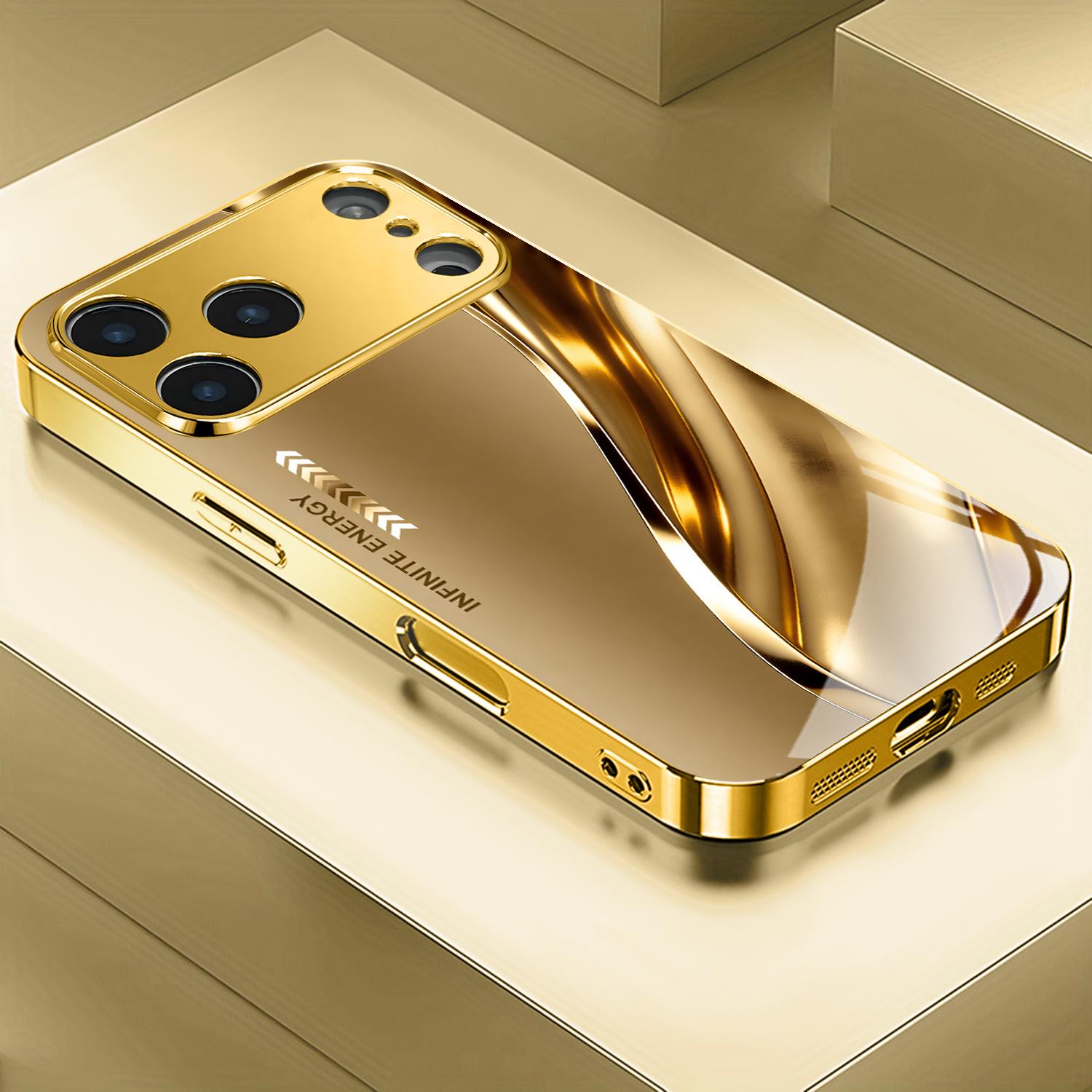 Elegante Goldene Unendliche Energie Hülle Für iphone 17 Hülle Modische Handyhüllen Glas Handyhülle für iPhone 17 16 15 14 13 12pm Pro Plus iPhone 15 Pro