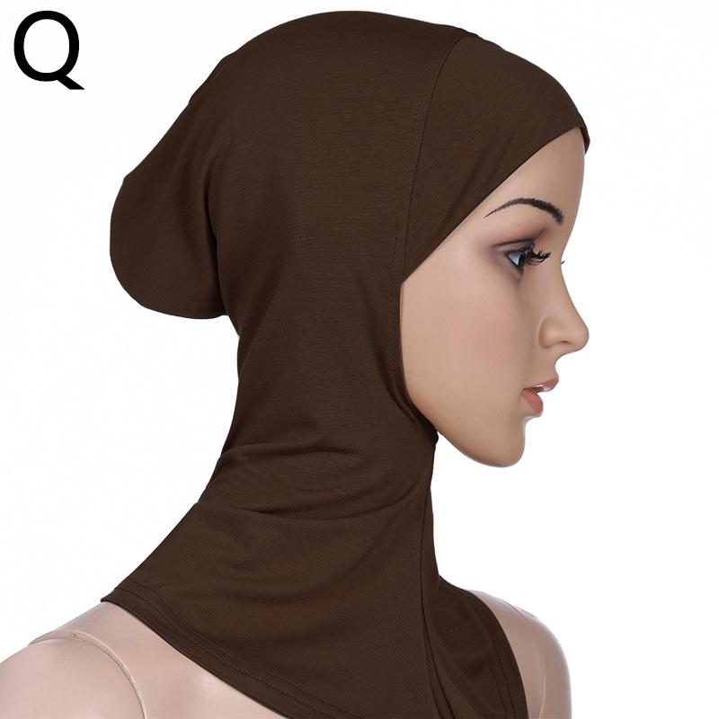 Frauen Weiche Hut HeadWrap Schal Muslimischen Hijab Reine Farbe Abdeckung Kappe Muslimischen Turban Dame