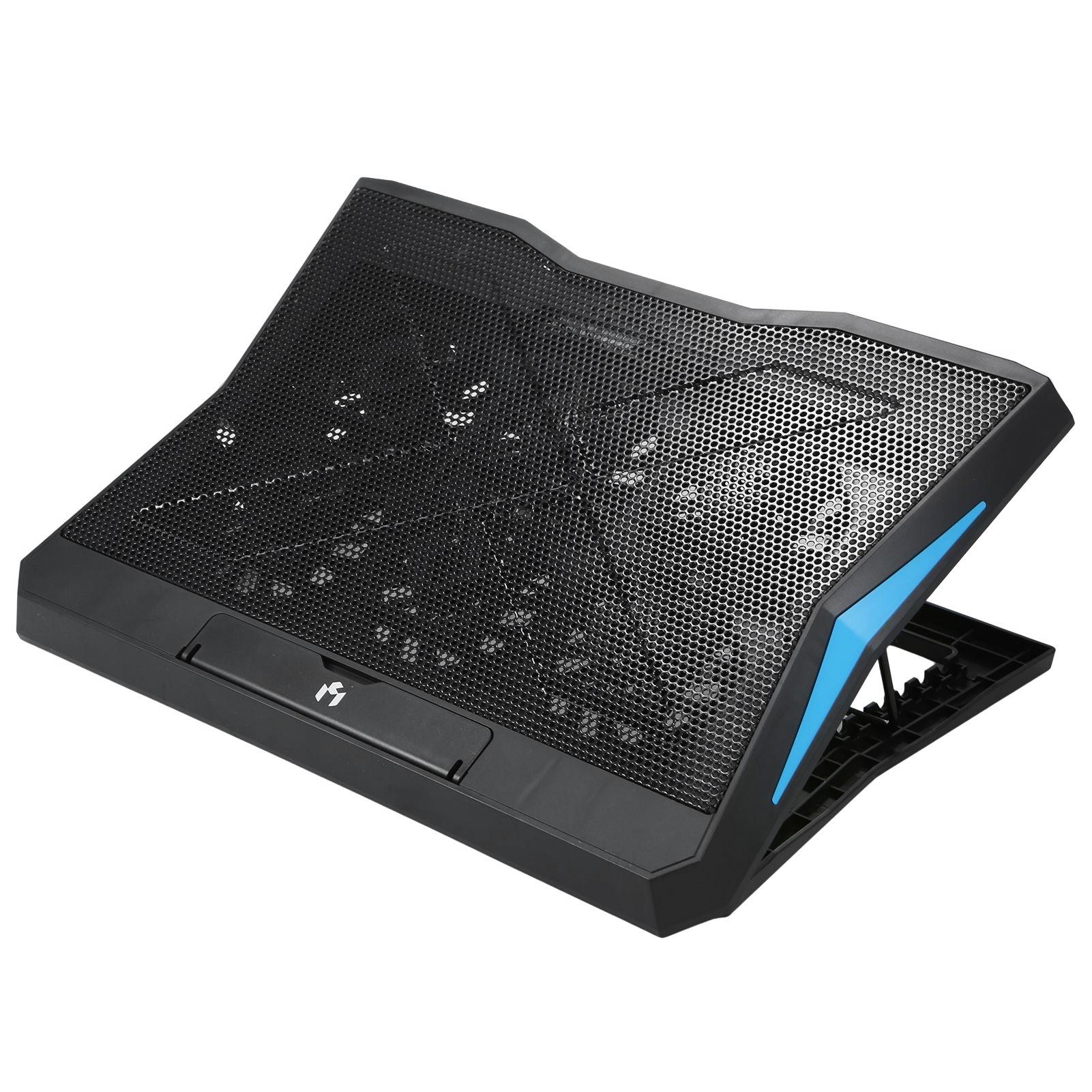 Faltbarer Laptop-Kühler, 6 Lüfter, geräuscharmer Laptop-Kühlständer mit 6-stufig höhenverstellbarem Dual-USB schwarz