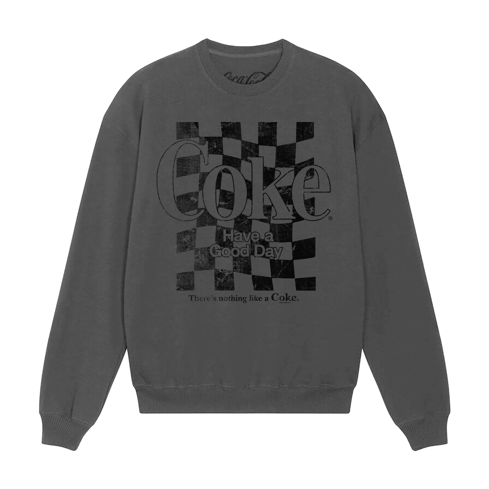 Coca-Cola Unisex-Sweatshirt für Erwachsene, kariert XXL kohle