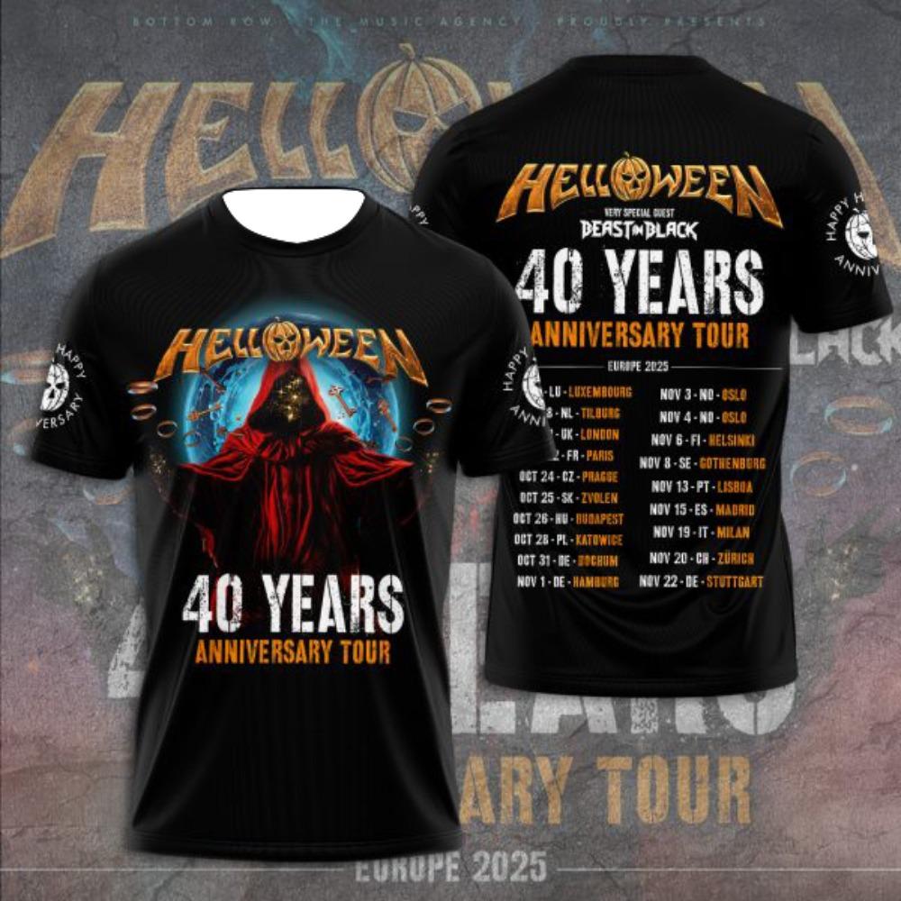 Classic Rock Helloween T-Shirts Herren 3D-Druck Männer Frauen Hip Hop Trend Kurzarm T-Shirt Street Locker Lässig Übergroße Y2k Oberteile 2XL