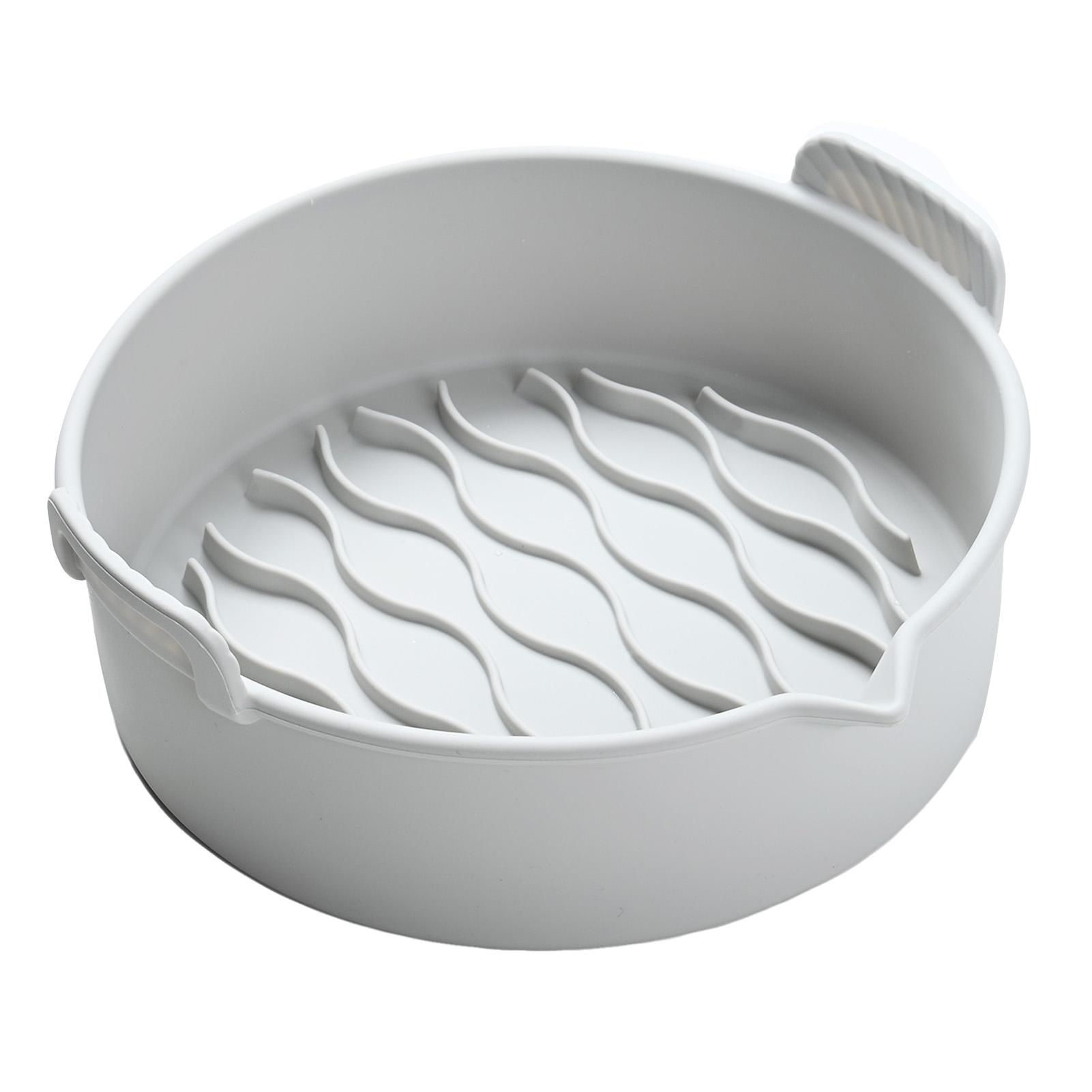 Fritteuse Silikontopf mit Griff Faltbar Leicht zu Reinigen Wiederverwendbar Fritteuse Backform für Kuchen BBQ Öfen 7.8in