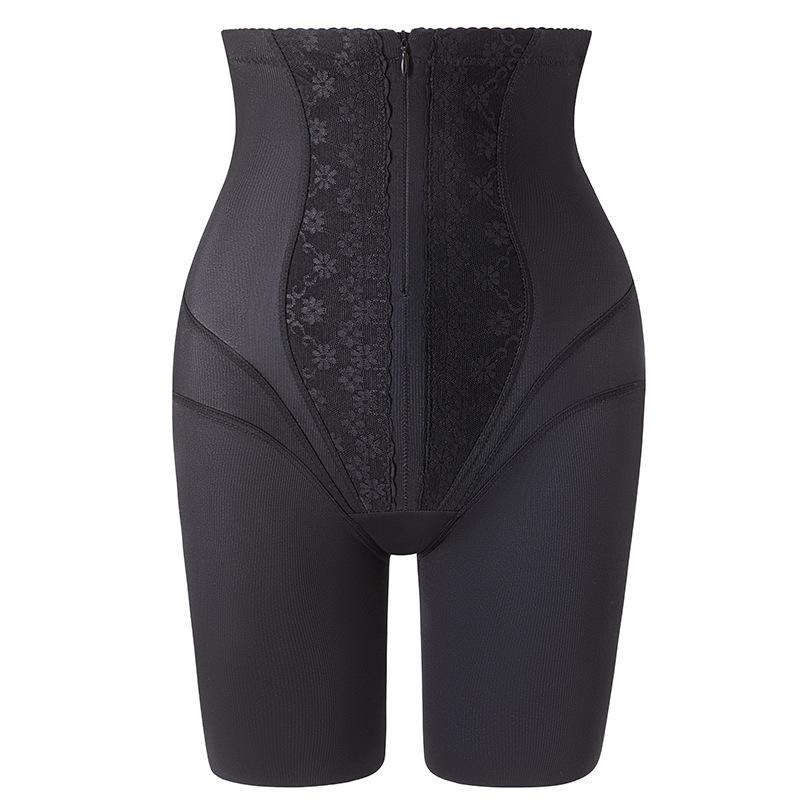 Damen High-Waist Shapewear Slips mit Reißverschluss - Schwarz, Nahtlos, Spitzenbesatz, Shapewear Slips|Nahtlose Unterwäsche|Slips mit Reißverschluss XXL schwarz