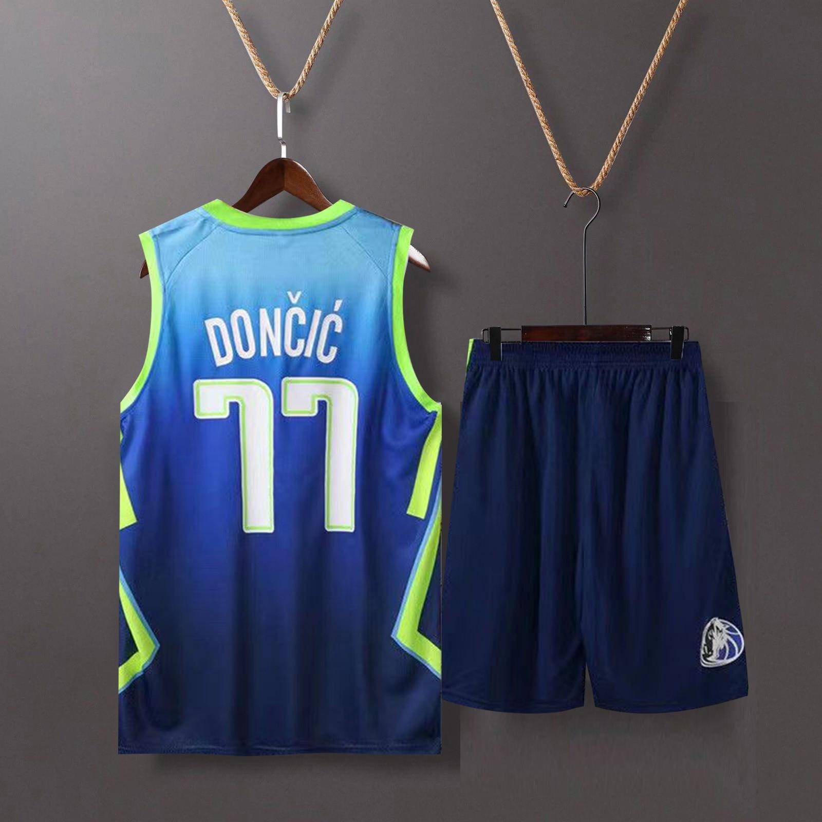 Basketball-Kleidung, Kinder-Basketball-Anzug, klassische Oberteile + Hosen, Basketball-Trikots, Anzug-Set 3XS blau