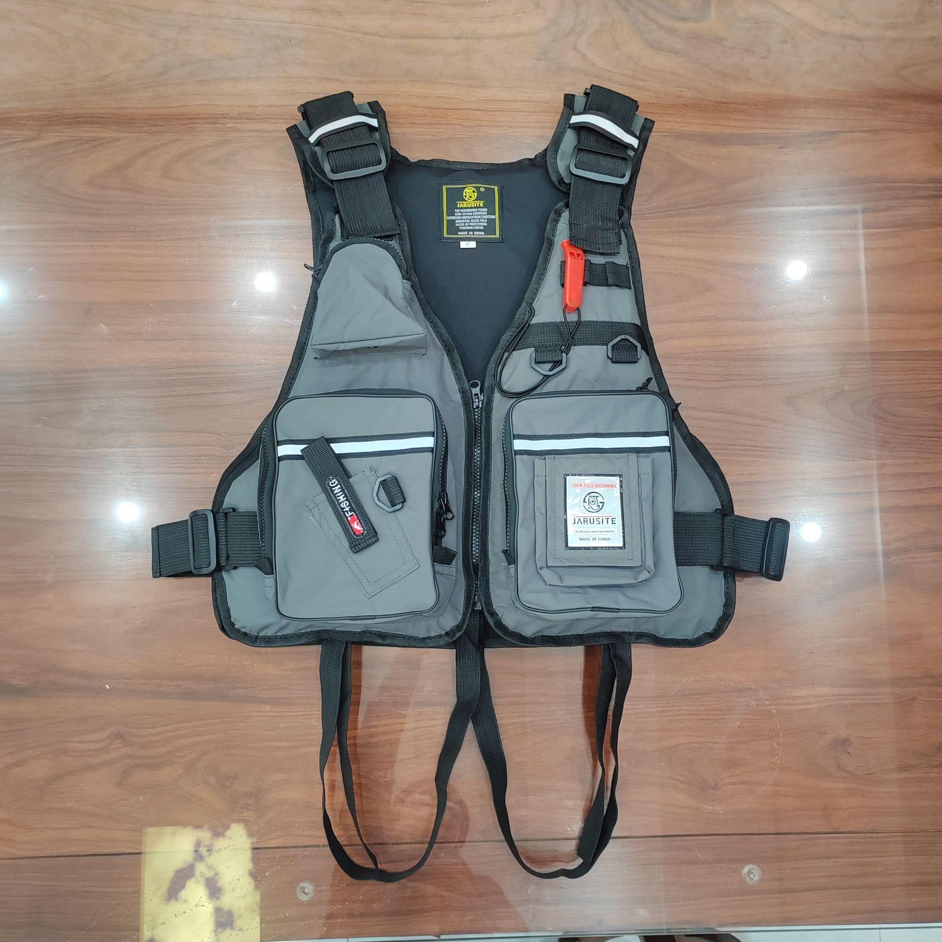 Herren Professionelle Schwimmweste Auftriebsanzug Tragbare Angelwesten Mehrere Taschen Wasserdicht Meeresfischen Verstellbare Weste One Size