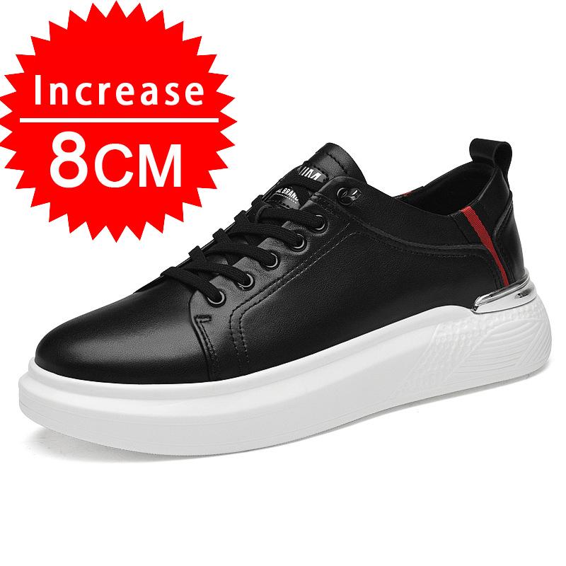 Lässige Herren Schuhe mit Absatzerhöhung Schuhe für Männer mit Höhenerhöhung Weiße Schuhe Schwarze Schuhe 6/8CM Hohe Schuhe Lift-Sneakers 42 red