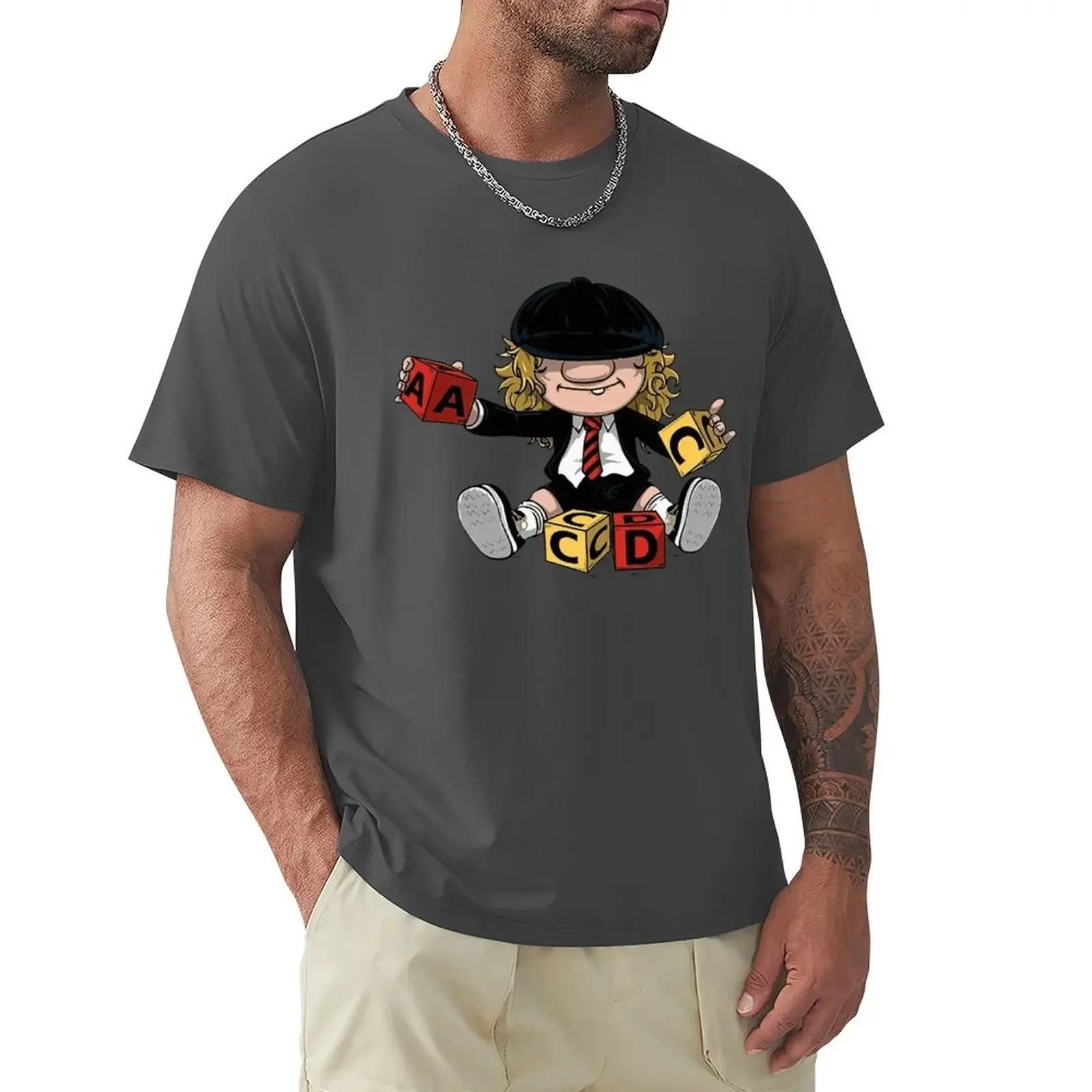 AC_DC Angus Young Hardrock Musikband Fan Herren T-Shirts Cartoon Grafik T-Shirts Cool Kurzarm Kleidung Streetwear T-Shirts#Farbe(6) XXL schwarz