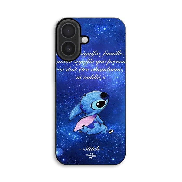 Hülle Für iPhone 18 Stitch disney stitch süß Ohana bedeutet Familie Maniacase schwarz