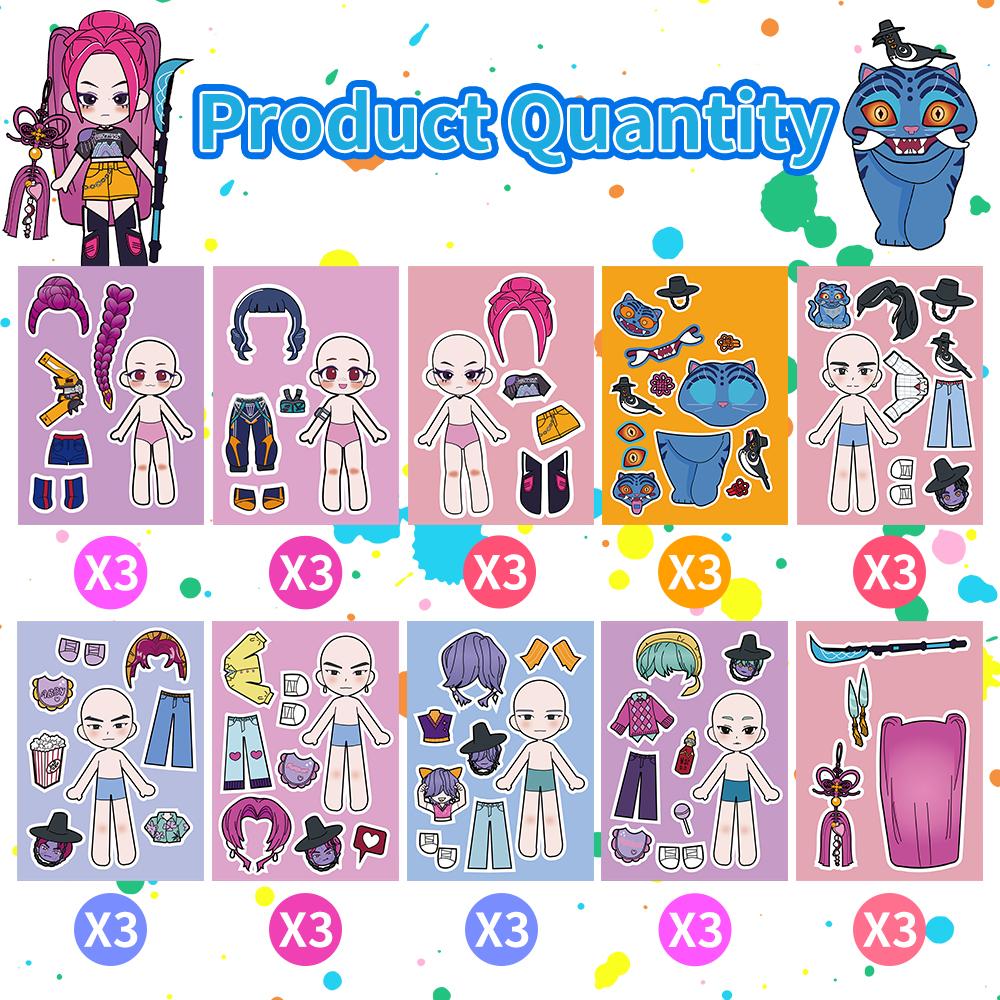 kpop Hexenjagd Gruppe Kinderrätsel handgemachte Collage Spaß Anziehaufkleber kreative Dekoration Desktop DIY
