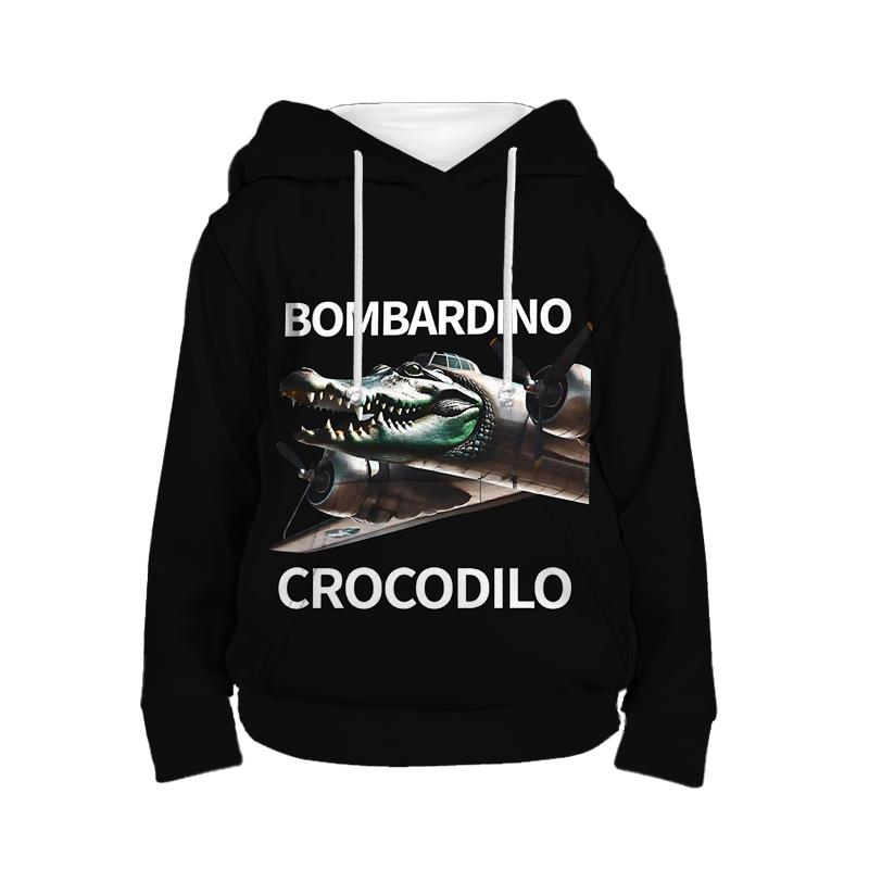 Tung Tung Tung Sahur Hoodie Italienischer Hirnfraß Kinderbekleidung Tralalero Tralala Kinder Sport Sweatshirt für Jungen und Mädchen Pullover 110 saure grüne