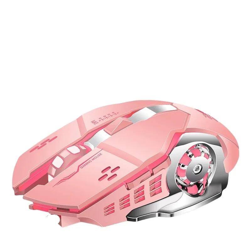 2,4G USB Kabellose Bluetooth-Maus Ergonomische Leise Büromäuse 1600 DPI LED-Gaming-Maus Wiederaufladbare E-Sports-Maus mit Hintergrundbeleuchtung für PC