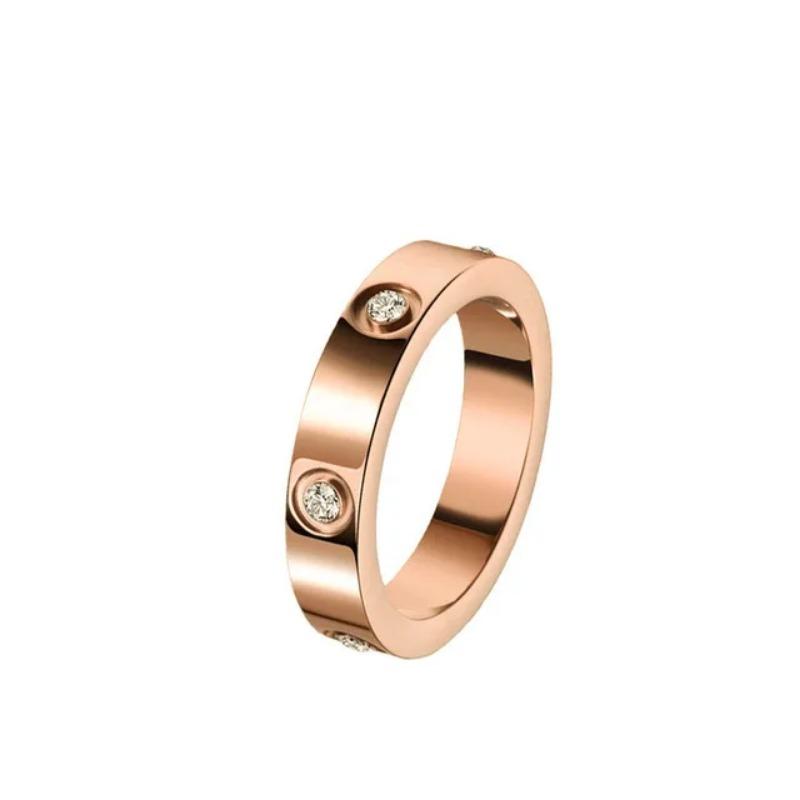 925 Silber Mode Rose Gold Liebe Ring Frauen Männer Paar Kristall Ring Hohe Schmuck Hochzeit Ring Geschenk 7 rose gold