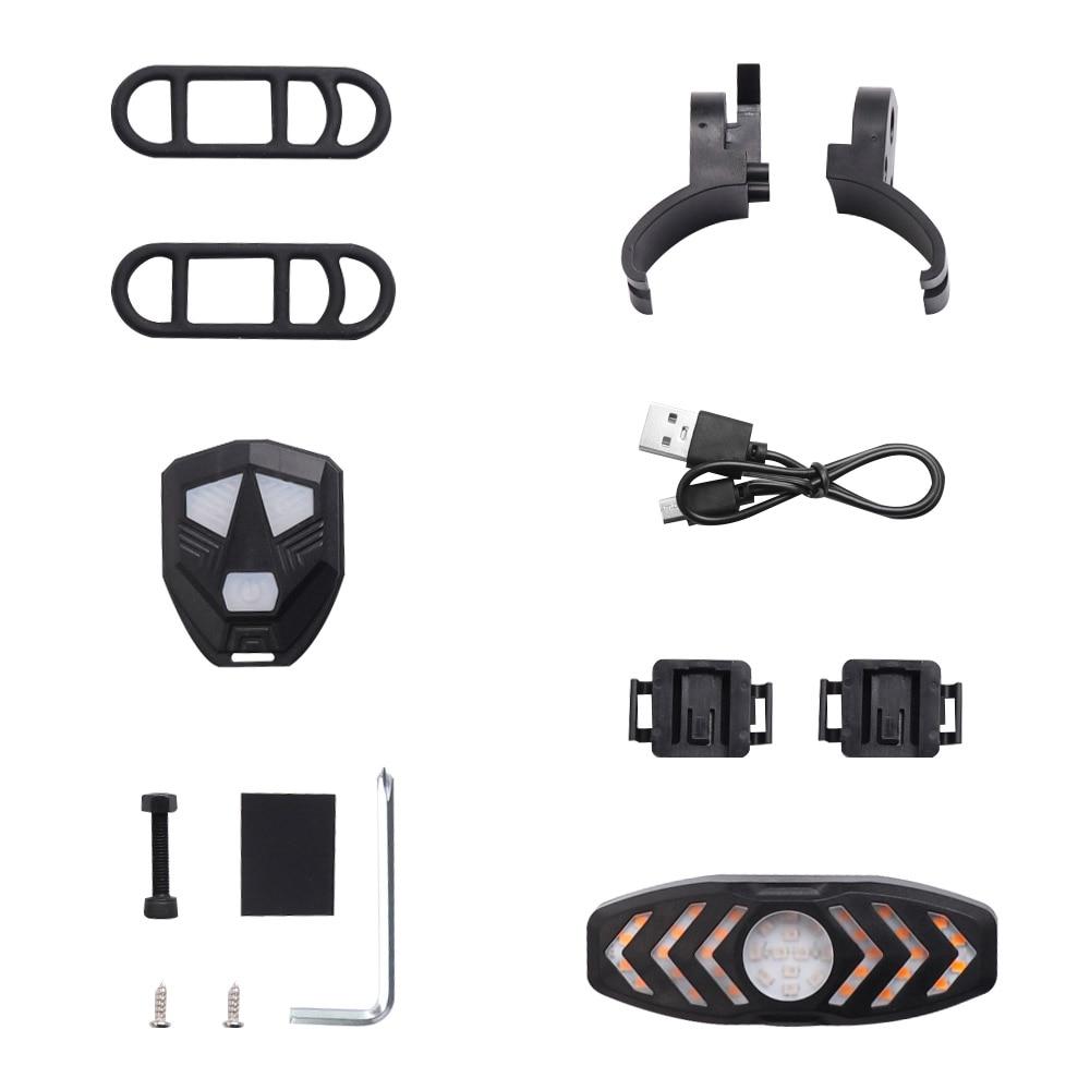 Modifizierte Blinkerlampe für Xiaomi M365 1S pro Pro2 für MI3 Elektroroller, USB-aufladbares, intelligentes, kabelloses Lichtzubehör schwarz