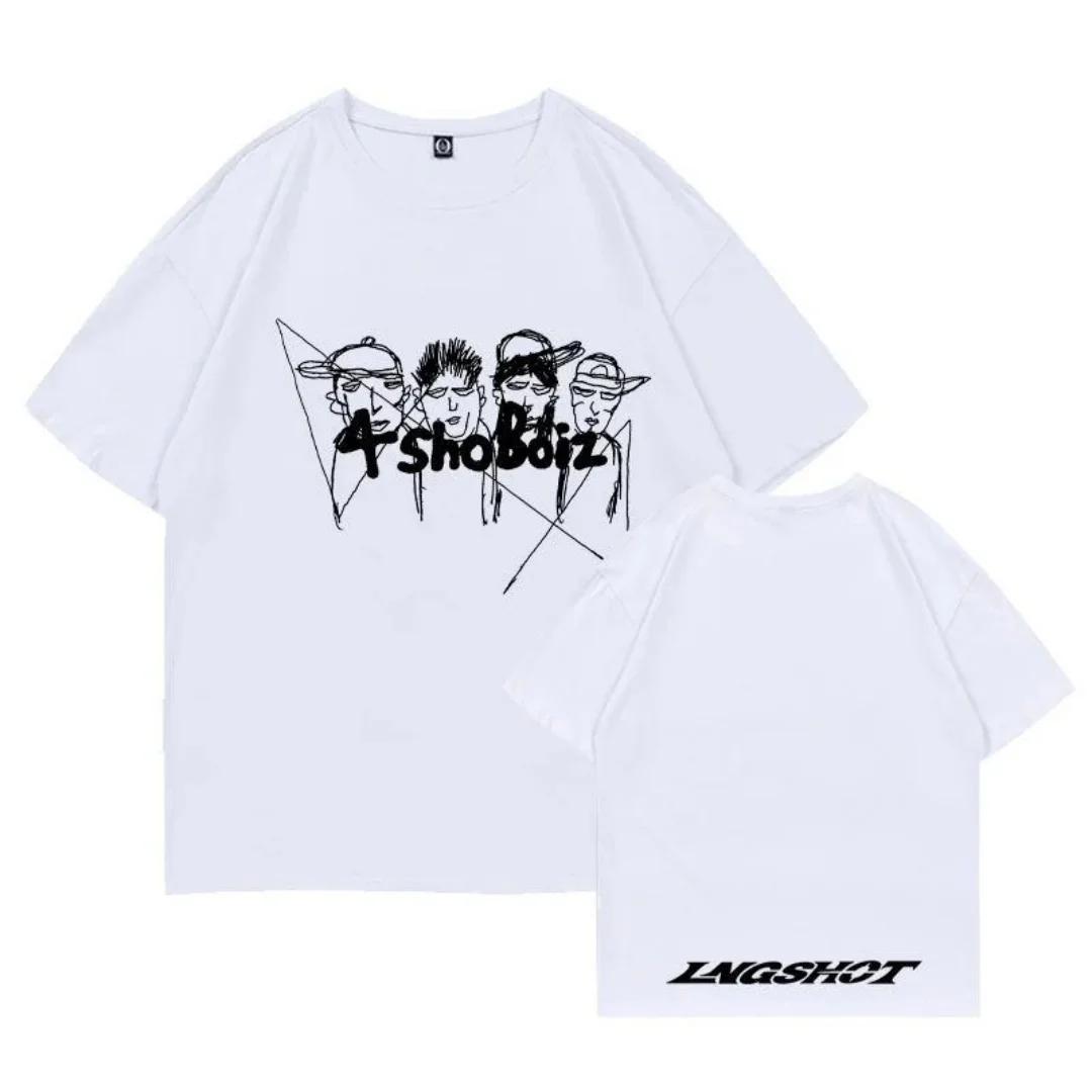 LNGSHOT Kpop Mode Jay Park Gleiches T-Shirt Frühlingsmode Sport Reines Baumwoll-Herren-T-Shirt Kinderkleidung T-Shirt Y2k Frau L weiß