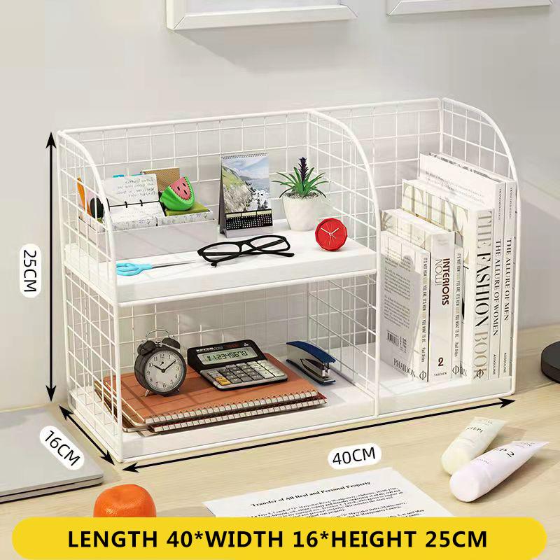 Schreibtisch Bücherregal Lagerregal Unordnung Lagerregal Büro Aktenlagerregal Kinderschreibtisch Hierarchisches Bücherregal Snack Lagerregal Organizer Type A+ weiß