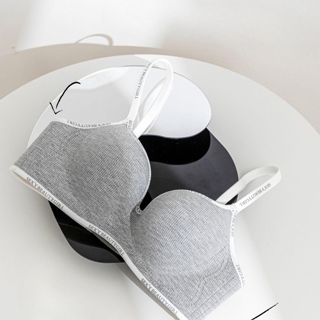 Frauen Push-Up-BHs Sexy Backless Unterwäsche Weibliche Mode Sling BHs Verstellbarer Riemen Dessous Mädchen Büste BHs 38/85AB graue