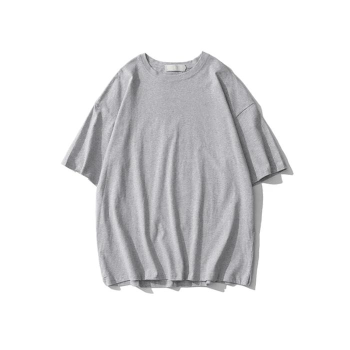 Sommer solide reine Baumwolle T-Shirts Frauen Harajuku Übergroßen Kurzarm y2k Tops Unisex Koreanische Streetwear Casual Basic T-Shirt Weibliche Gute Qualität L graue