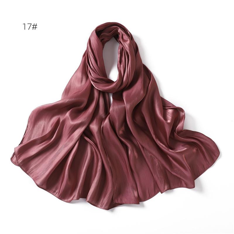 Neu Funkelnden Silk Satin Hijab Schal Frauen Schals Plain Muslimischen Frauen Hijabs Breathab Islam Frauen Turban 70x180cm black