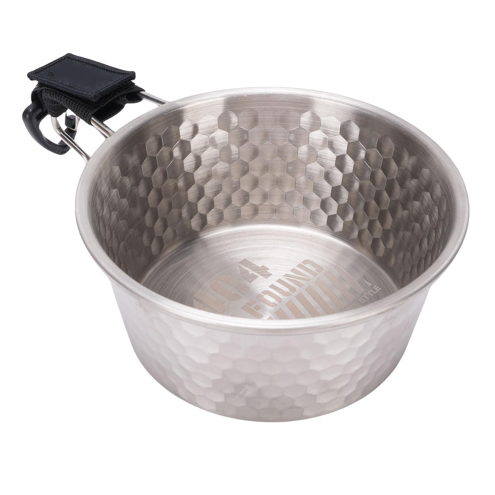 Camping-Schüssel mit Griff 304 Edelstahl Tragbar Outdoor Reisschüssel Camping-Geschirr für Wohnmobil