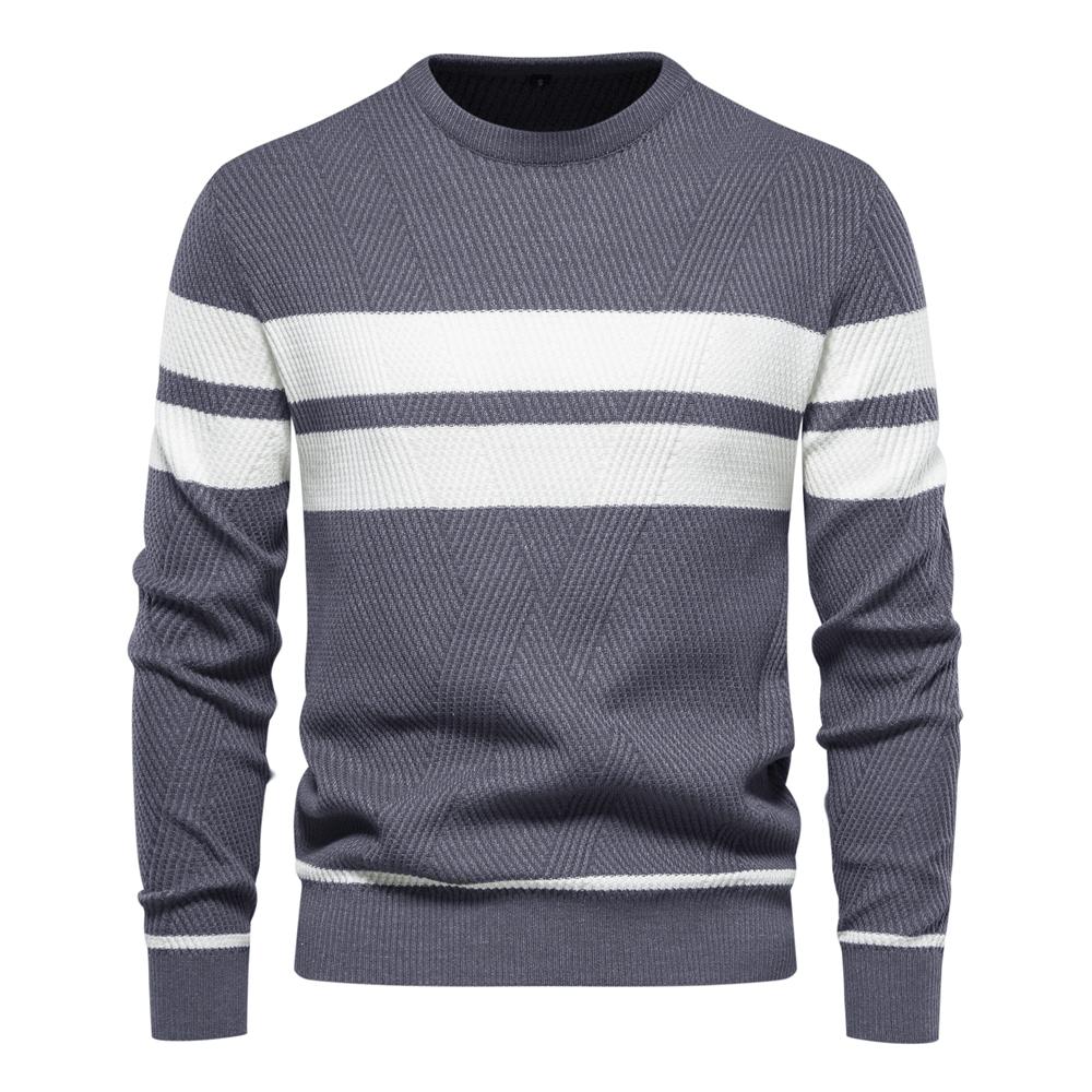 Usegiraffe Frühling Herbst Casual Pullover Herren Pullover Pullover Slim Herren Pullover Mode Trend Einfache Herren Pullover Langarm Warm S dunkelgrau