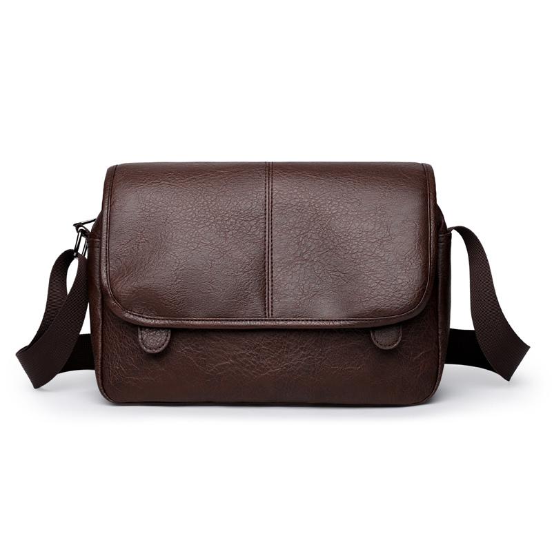 Herren Umhängetasche Weiches Leder Schultertasche Business Kleine Umhängetasche Studenten Messenger Bag braun