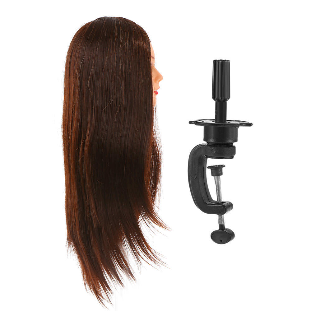30 % Echthaar-Mannequin-Kopf mit Klemmhalter für Flechten, Haarstyling, Übungspuppe, 61 cm