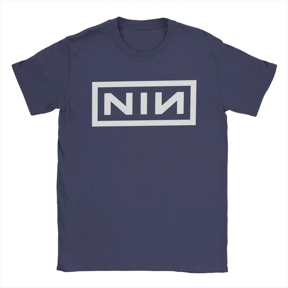 Neuartige Nine Inch Nails NIN T-Shirts für Herren, Rundhalsausschnitt, 100 % Baumwolle, kurzärmeliges T-Shirt, Sommerkleidung M navy blau