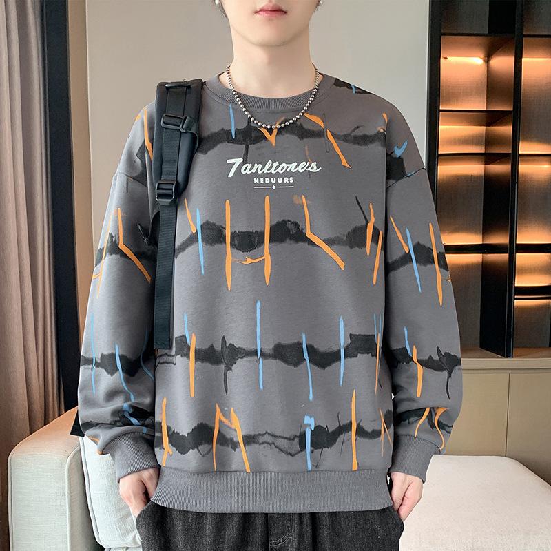 Langarm-T-Shirts für Herren, trendige Loose-Ins-Shirts, neue T-Shirts, Frühlings- und Herbstoberteile, Sweatshirts L