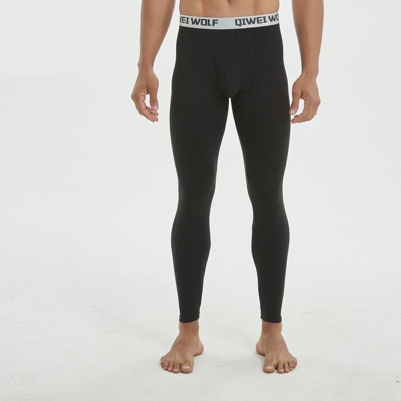 Thermounterwäsche Herren Dünne Modal Leggings Eng Elastische Lange Unterhosen Unterteile XXXL schwarz