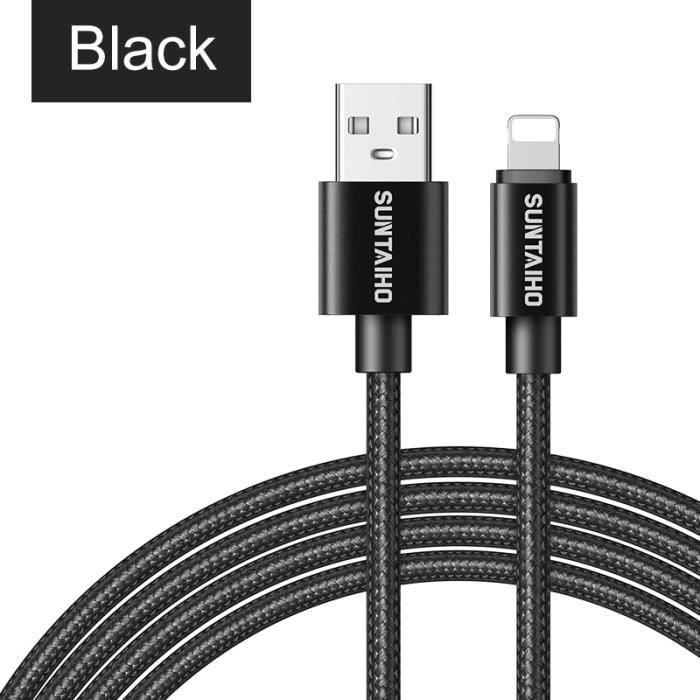Größe 1M - 2.4A USB-Kabel für iPhone X Ladekabel für iPhone XR MAX XS 8 7 6 plus 5 s Datenkabel - schwarz