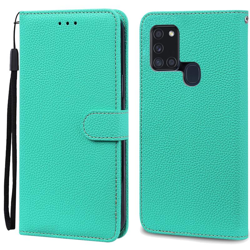 A21S Hülle Für Samsung Galaxy A21S Hülle Brieftasche Leder Flip Hülle Für Samsung A21S Hülle A 21s A217F Weiche Silikonhülle Fundas For Samsung A21S himmelblaue