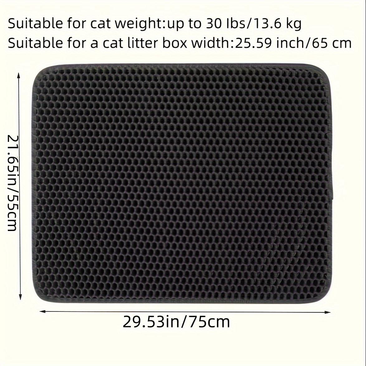 [Wasserdichte Katzenstreumatte] Geruchskontrolle, Wasserdichte Katzenstreumatte | Schöne Wabenförmige Katzenklo-Fangmatte, Doppellagig, Urindicht 55*75cm schwarz