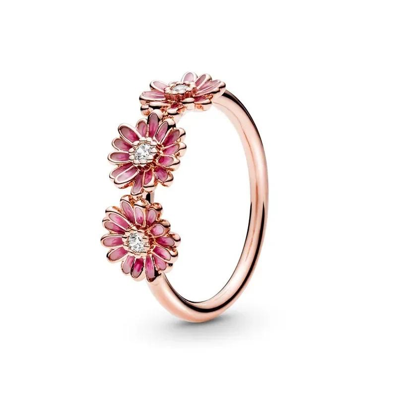 Modeschmuck 925 Sterling Silber Klassischer Ring aus Roségold Glänzender Kronen-Charm-Ring Exquisites Geburtstagsgeschenk für Damen 8 gold