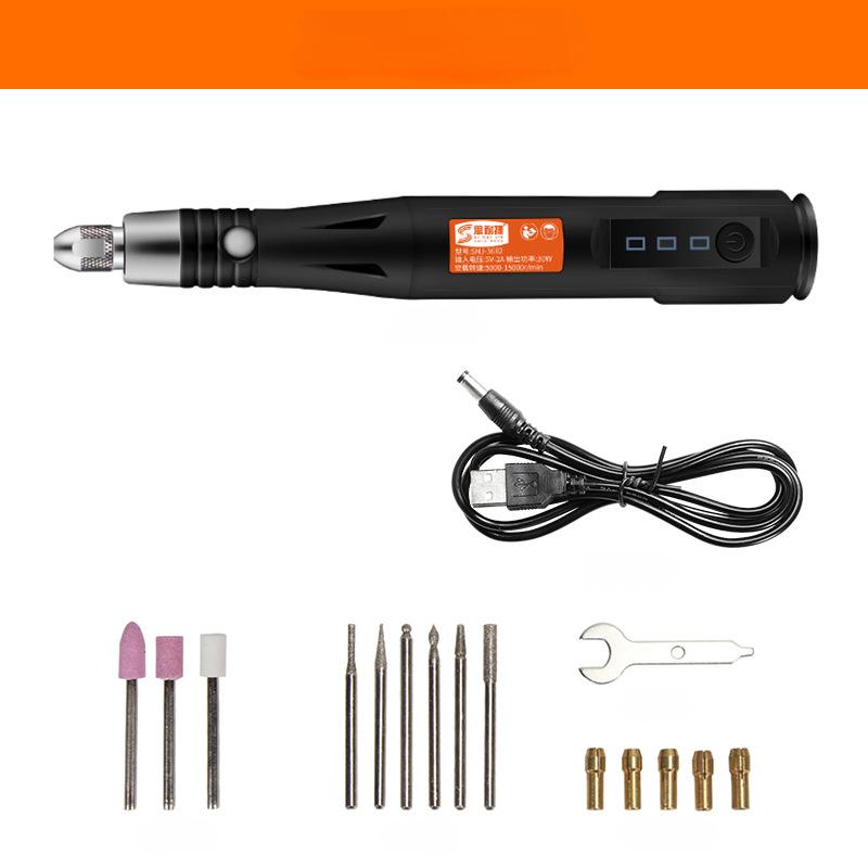 Handgehaltene Mini-Elektroschleifmaschine, Bohrer-Gravierstift-Poliermaschine mit 161 Stück/105 Stück/16 Stück rotierendem Werkzeugzubehör, DIY-Set 16 bunt