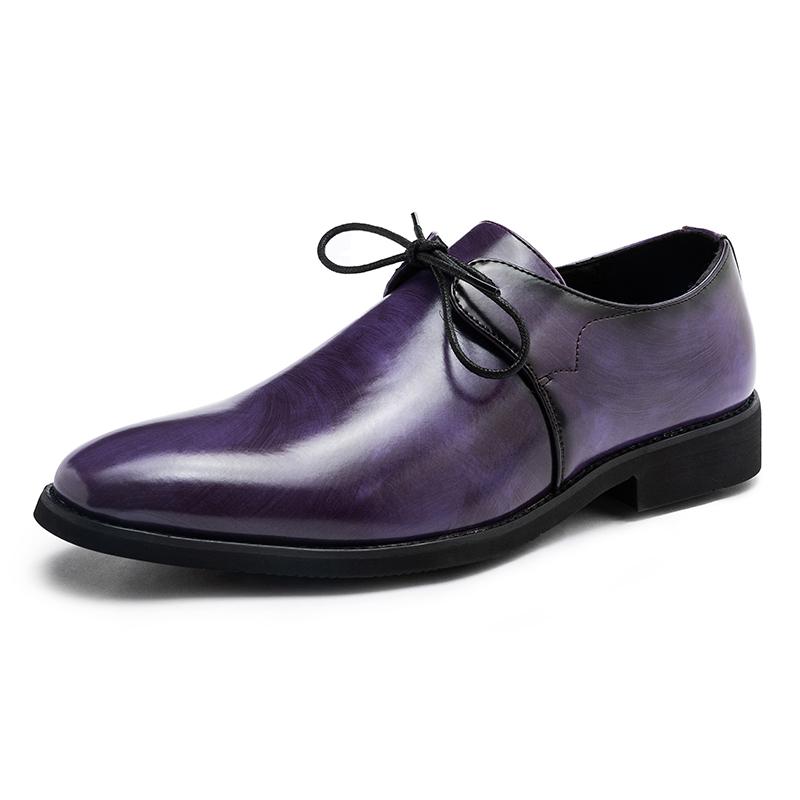 Mode Bequeme Lässige Leder Herren Businessschuhe Mode Herren Sneaker Outdoor Schnürschuhe Oxford Schuhe Persönlichkeit Formelle Kleidung Schuhe 41 violett