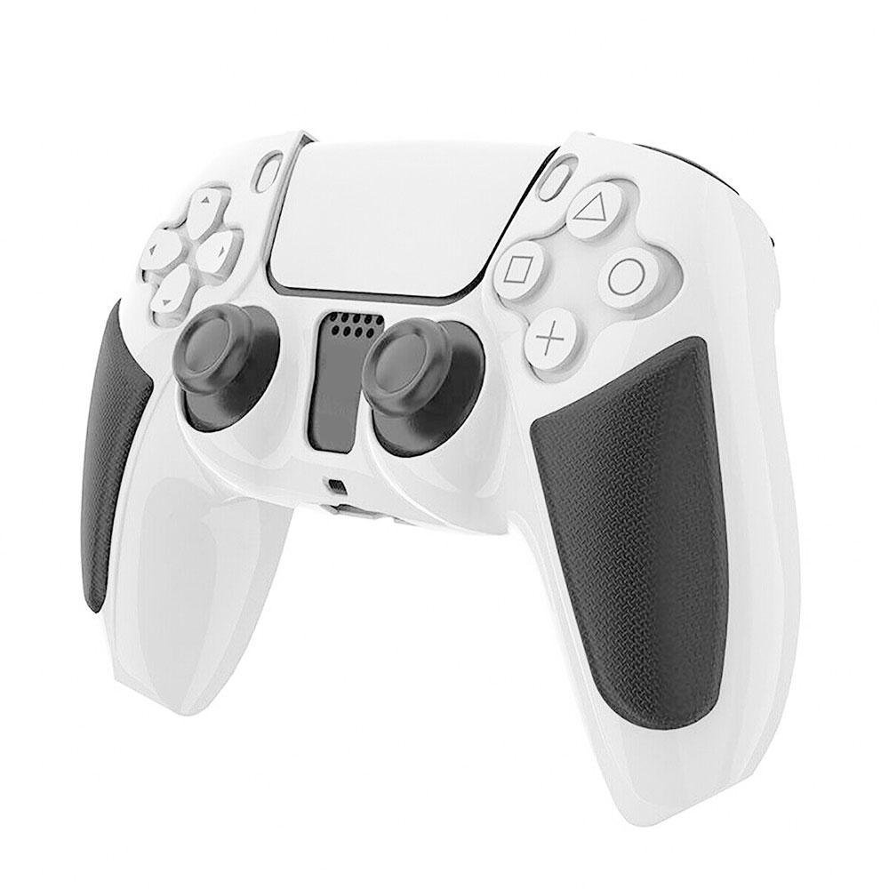 1 Stück Silikonkautschuk Soft Skin Case Cover Weiß & Schwarz Shell für PS5 Controller