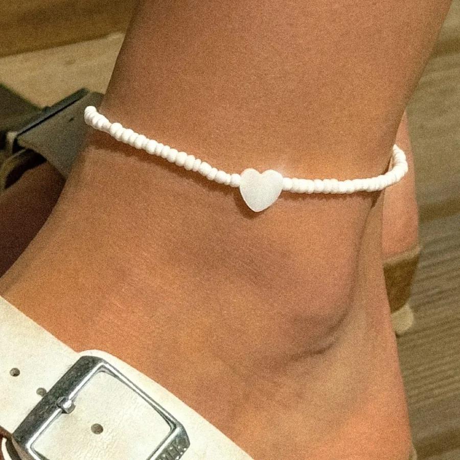Damen Fußkettchen Schmuck Schmetterling Fußkettchen Kette Sommergeschenk Stranddekoration One Size weiß