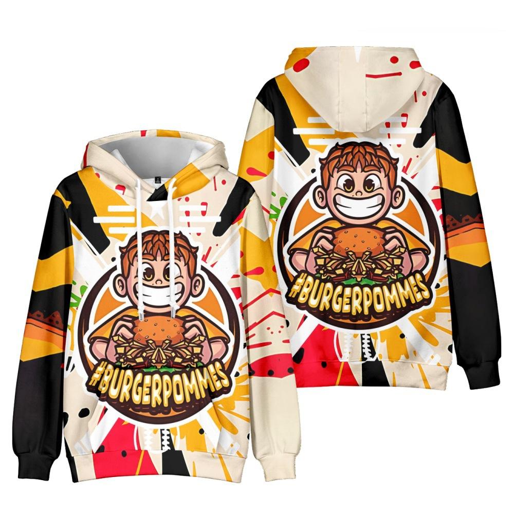 8 Farben Neue Mode Burgerpommes ICrimax Print Kleidung Streetwear Frauen Männer Hoodies Sweatshirt Mode Mit Kapuze Langarm Pullover Tops XS weiß