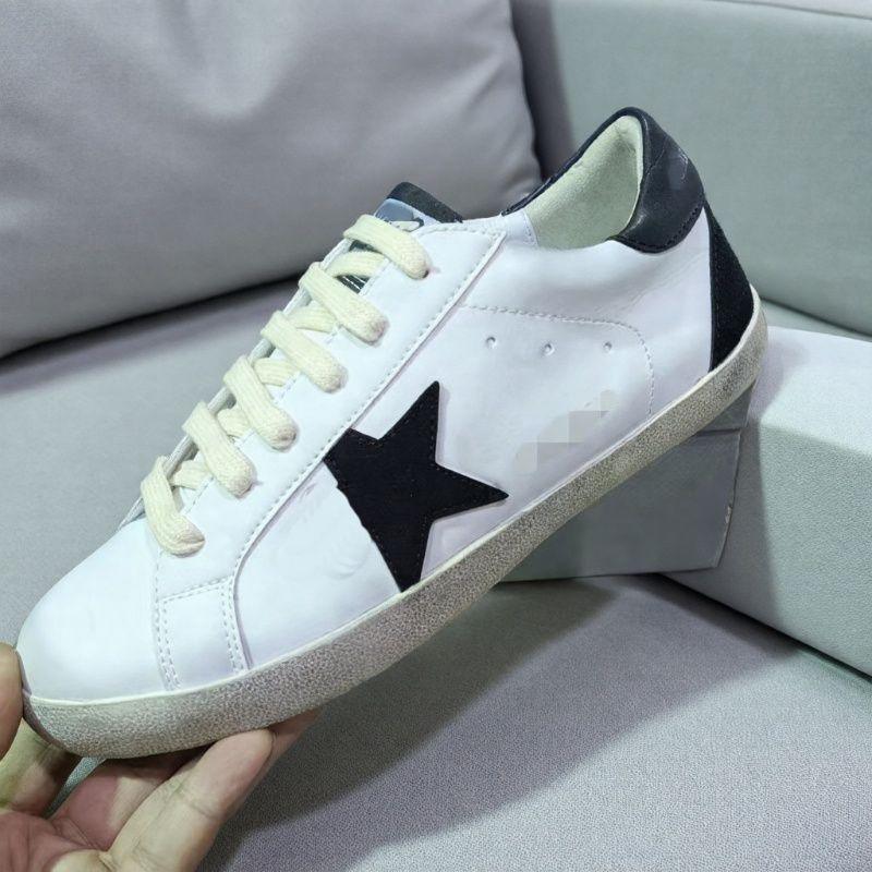 Stern kleine schmutzige Schuhe Damen, klassische vielseitige Herren-Board-Schuhe innere Höhenverstellung schmutziges Rindsleder kleine weiße Schuhe 43 schwarz