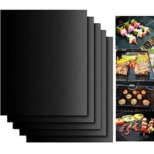 Matte Platte für Grill Set mit 5 Blättern Grill und Ofen Backmatte 40x33cm Antihaft Beschichtet Langlebig und Wiederverwendbar[291]