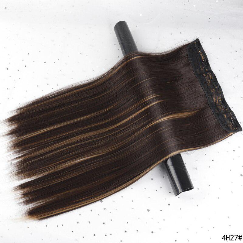 22linch Damen Mädchen lange gerade Perücke Clip Mode Cosplay Perücken Clips Haarverlängerungen 4H27