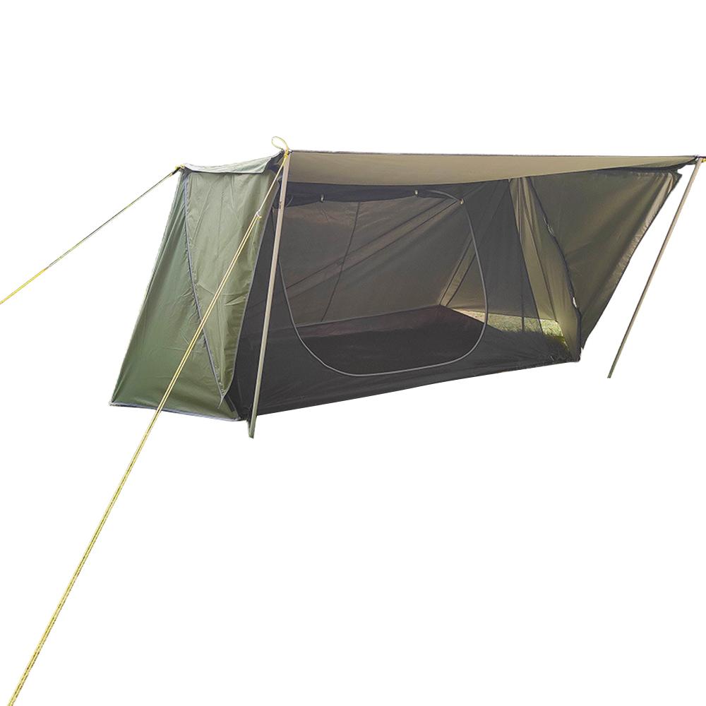 Wasserdichtes Rucksack-Zelt-Set, winddicht, 1/2-Personen-Zelt, doppellagige Campingzelte grün