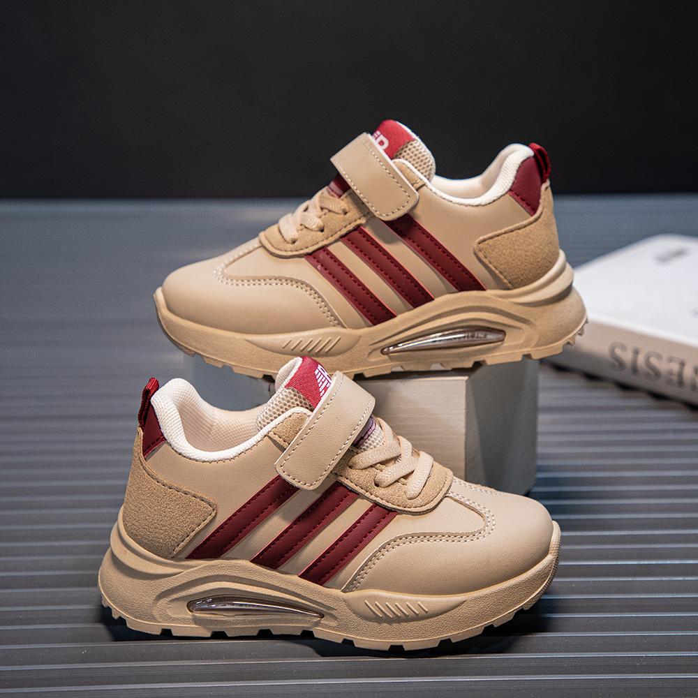 Kindermode Low Top Atmungsaktive Laufsportschuhe Jungen und Mädchen Bequeme Sneakers 29 khaki