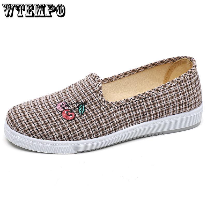 Flache Freizeitschuhe Damen Karomuster Atmungsaktive Sneakers Damen Atmungsaktive Leichte Slipper Loafers Schuhe Damen Zapatillas Mujer 41 kaffeebraun