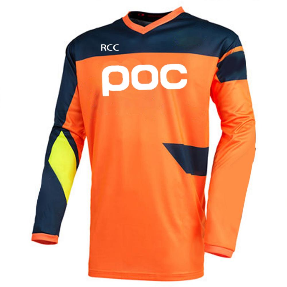 POC Herren Offroad-Radtrikot Downhill Mountainbike DH Shirt MX Motorrad Langarm-T-Shirt L weiß/orange